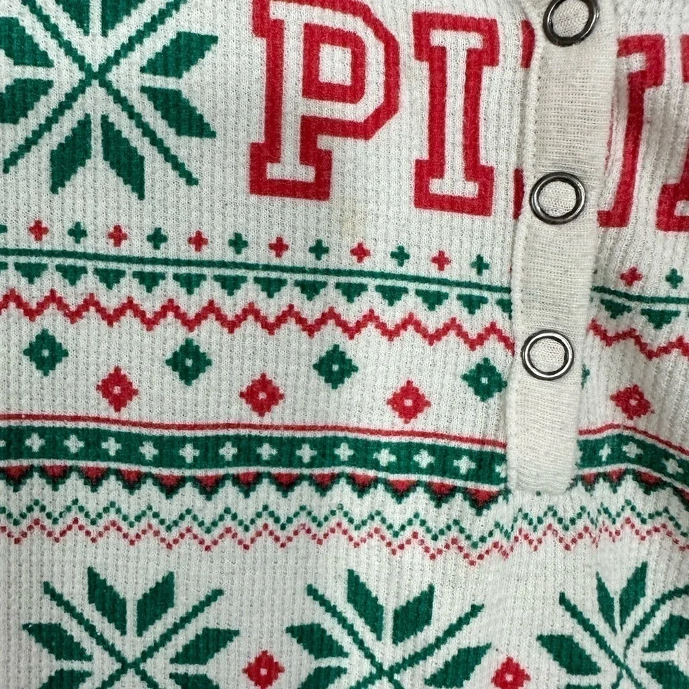 Pink Victoria's Secret Christmas onesie pajamas size L